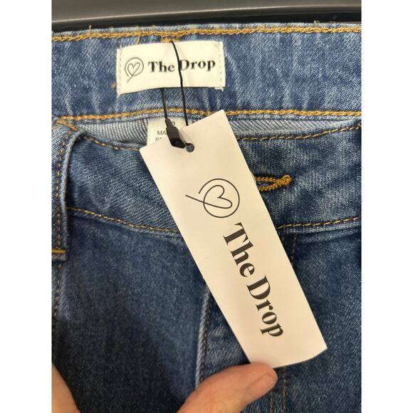 The Drop Frida Wide Leg High Waist Stretch Front Seam Jeans Medium Indigo 30 New - Picture 9 of 12